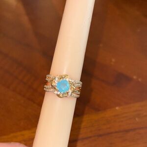 Gold and Blue Gemstone Ring